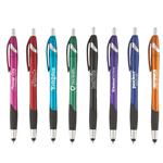 SGS0604 The Messenger Grip Pen Metallic Style With Stylus And Custom Imprint